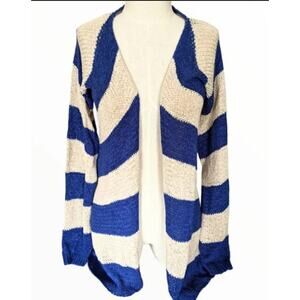 TCEC Crochet Stitch Fix Open Front Cardigan Roxanna NEW Size Small blue cream